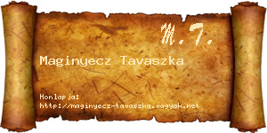 Maginyecz Tavaszka névjegykártya